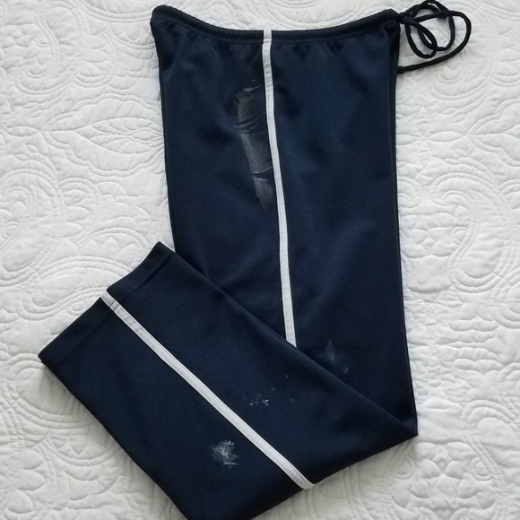 Vintage ATHLETIC WORKS Navy Classic Track Pants Elastic waist - Picture 1 of 8